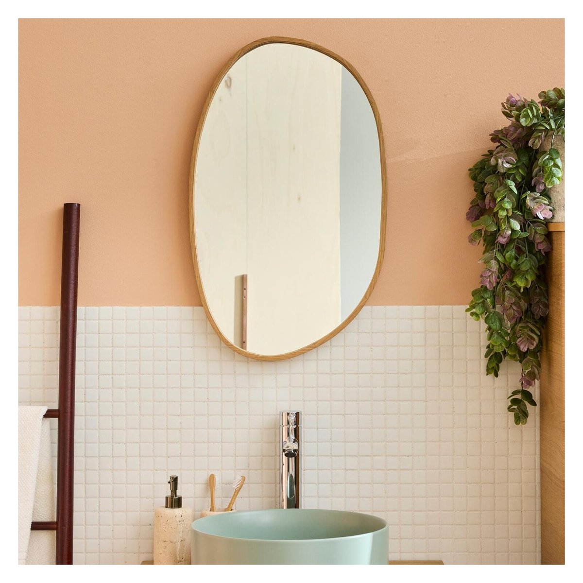 Miroir galet chêne 40x65 OAKY chêne, MOB IN