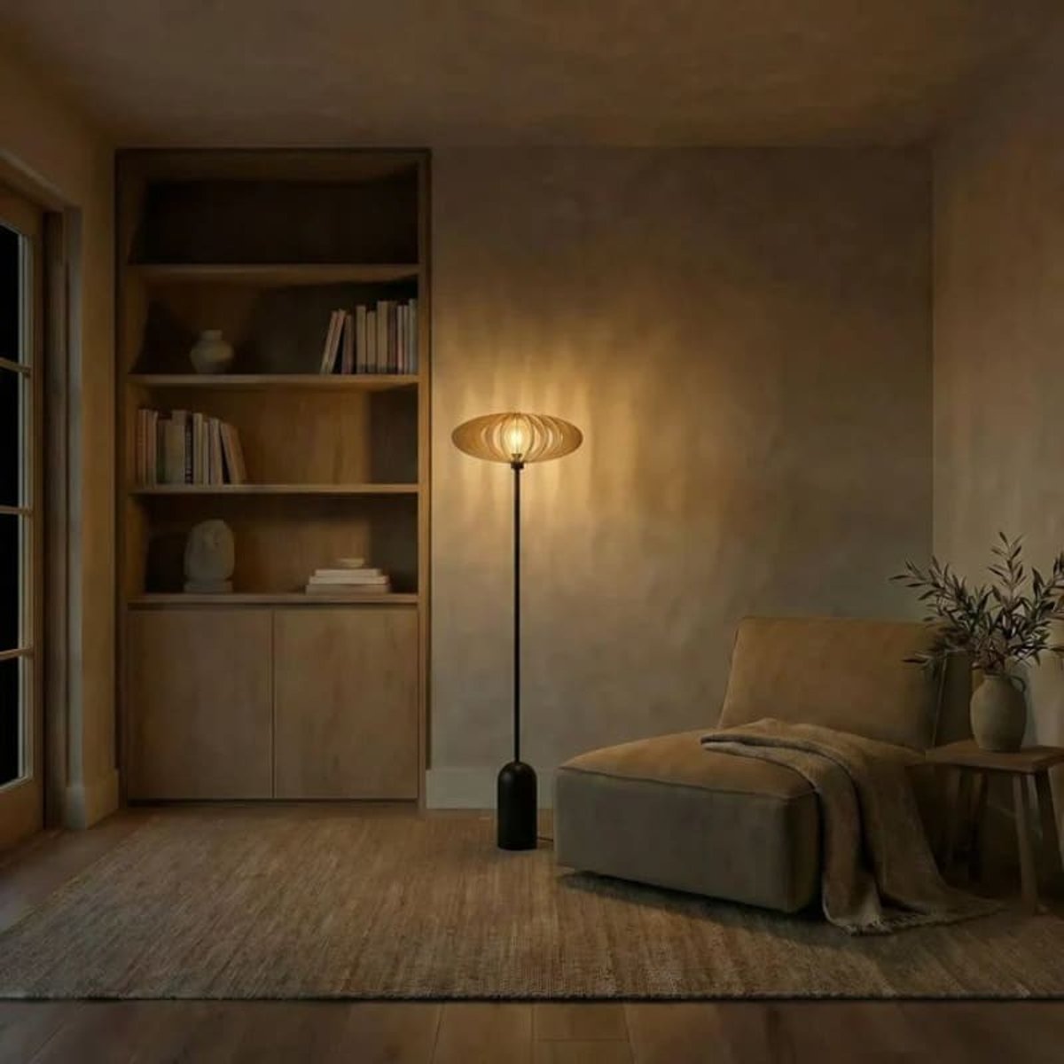 Lampadaire en bois de peuplier MINI NEO bois clair, ATELIER LOUPIOTE
