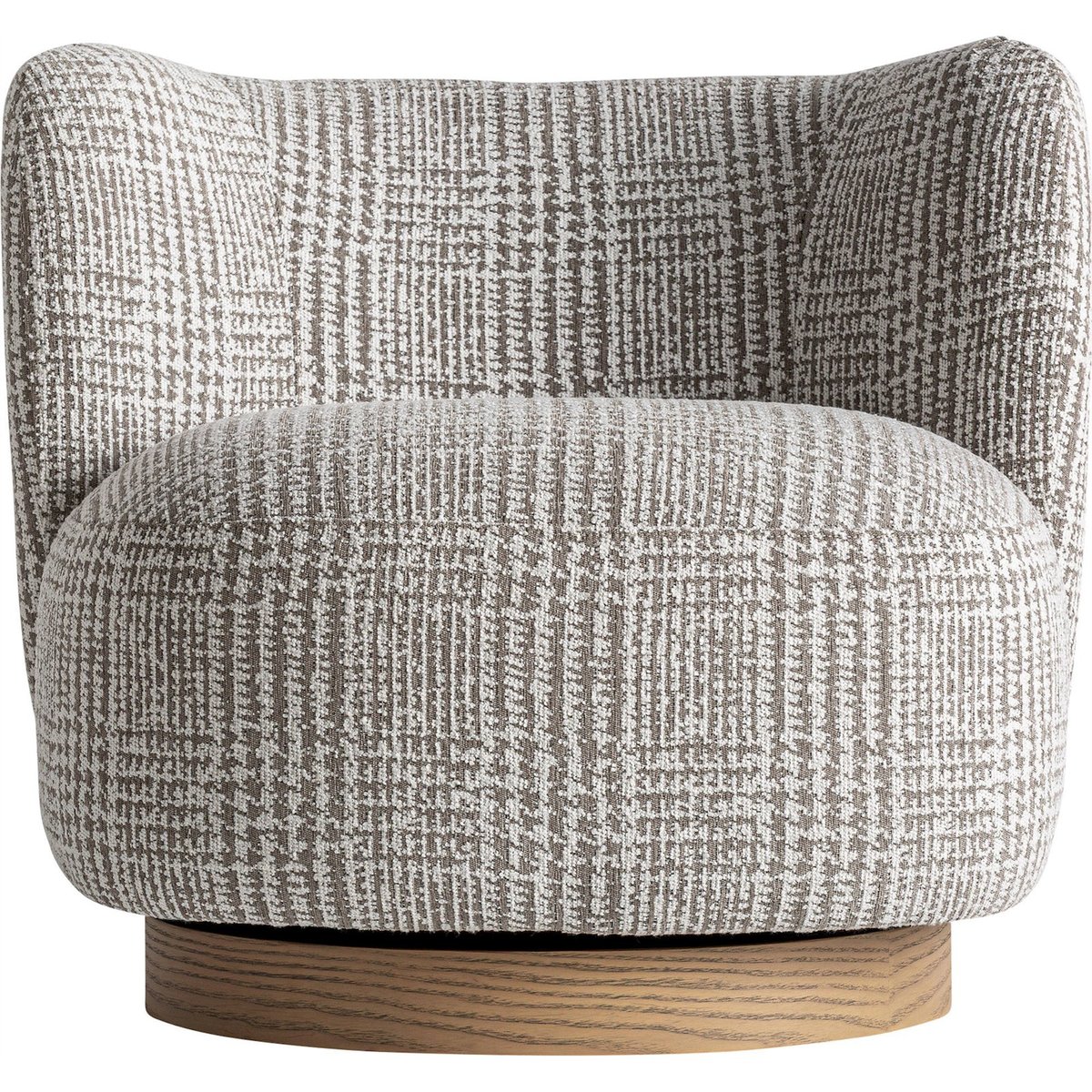 Fauteuil rotatif effet marbré gris marbré et pin brun clair, RECOLLECTION