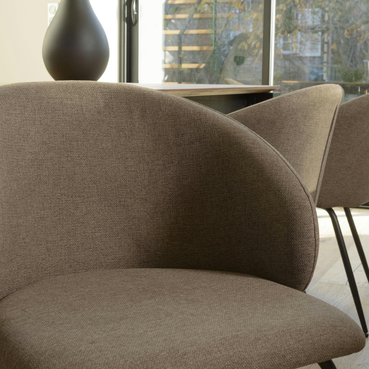 Chaise style cabriolet tissu marron (lot de 2) TIM marron, PIER IMPORT