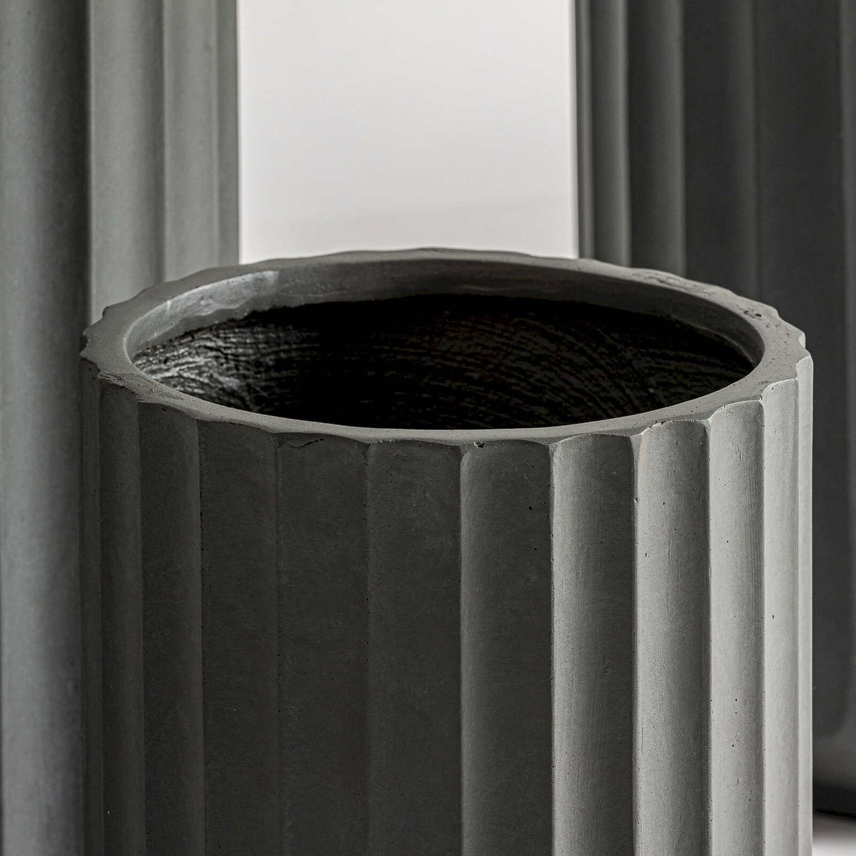 Cache-pot empilable en céramique contemporaine gris céramique contemporain, RECOLLECTION