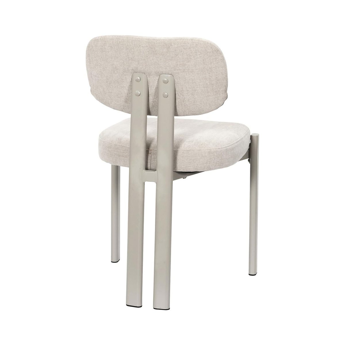 Lot de 2 chaises design en tissu et pieds en métal DUNE beige, TOILINUX