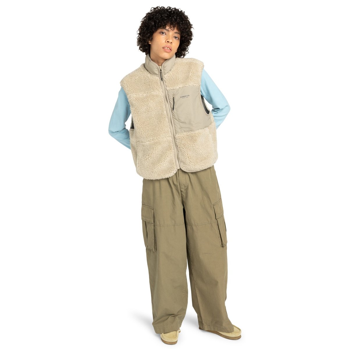 Veste sans manches en sherpa LAKE SHERPA W beige oat milk, ELEMENT