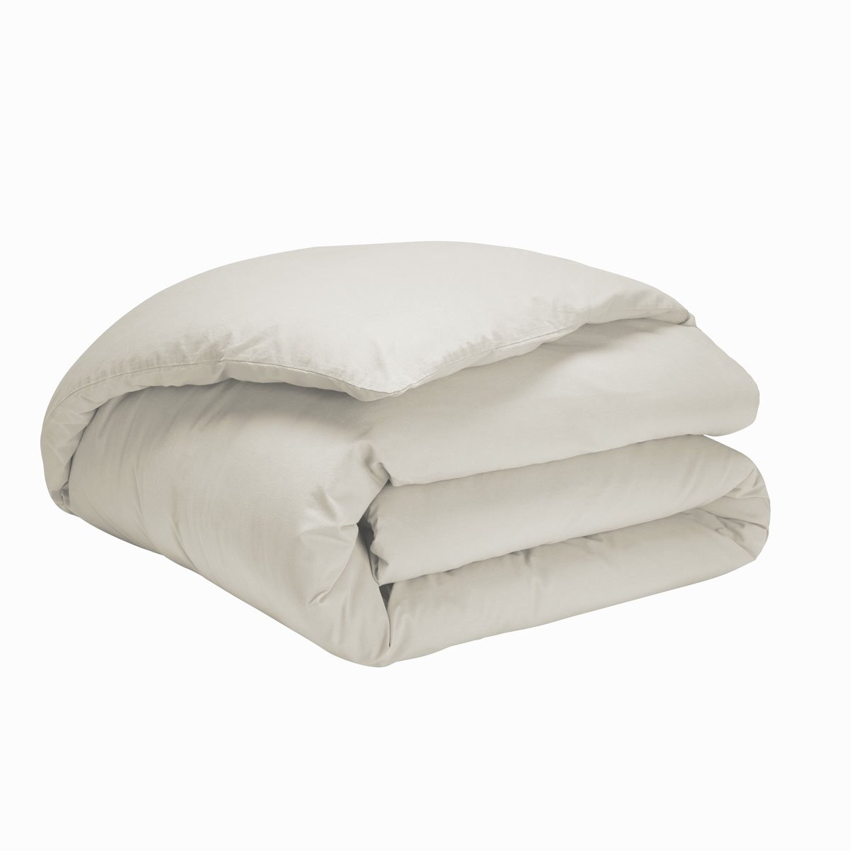 Housse de couette unie en coton lavé, SOFT LINE beige, ESSIX