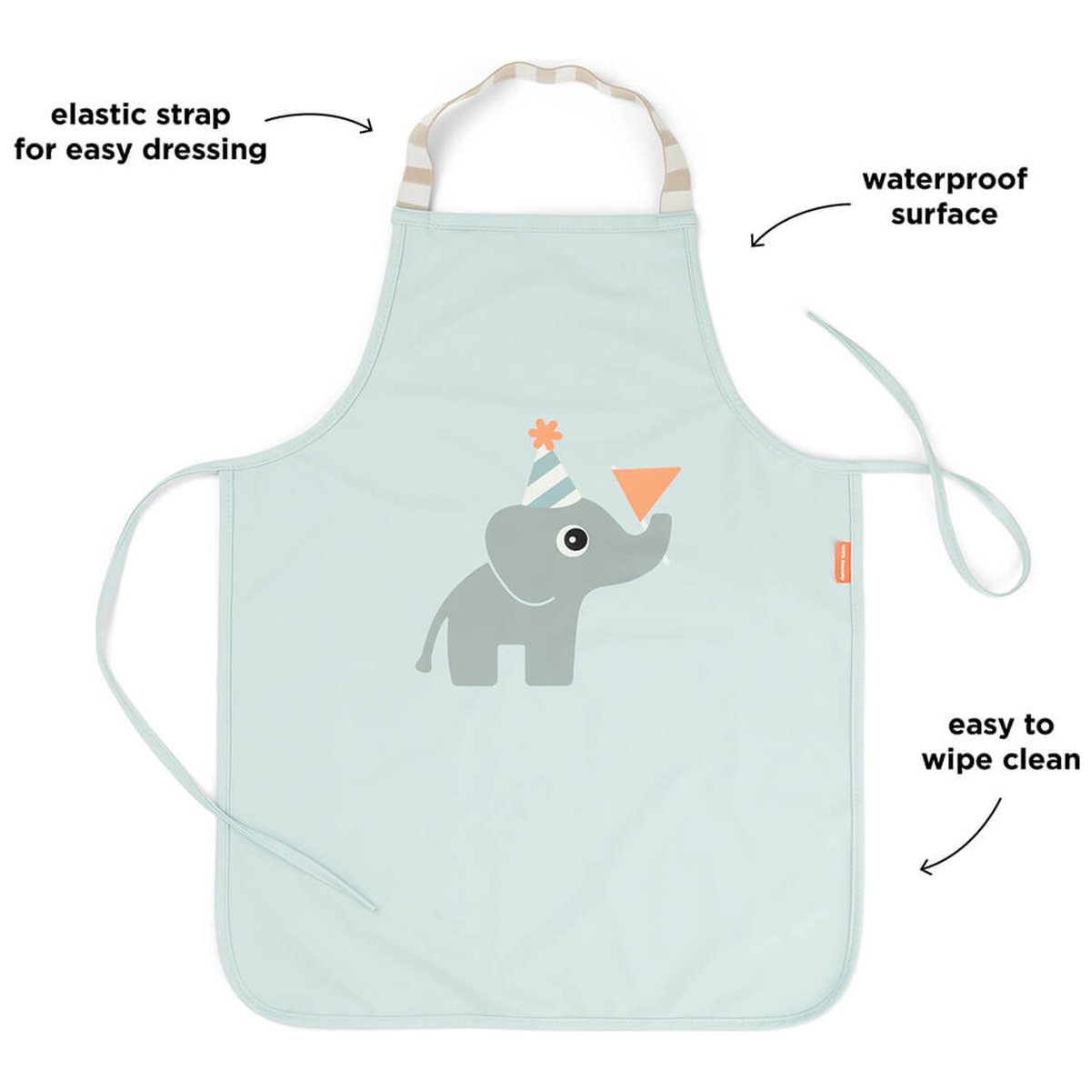 Tablier imperméable pour enfants bleu, DONE BY DEER