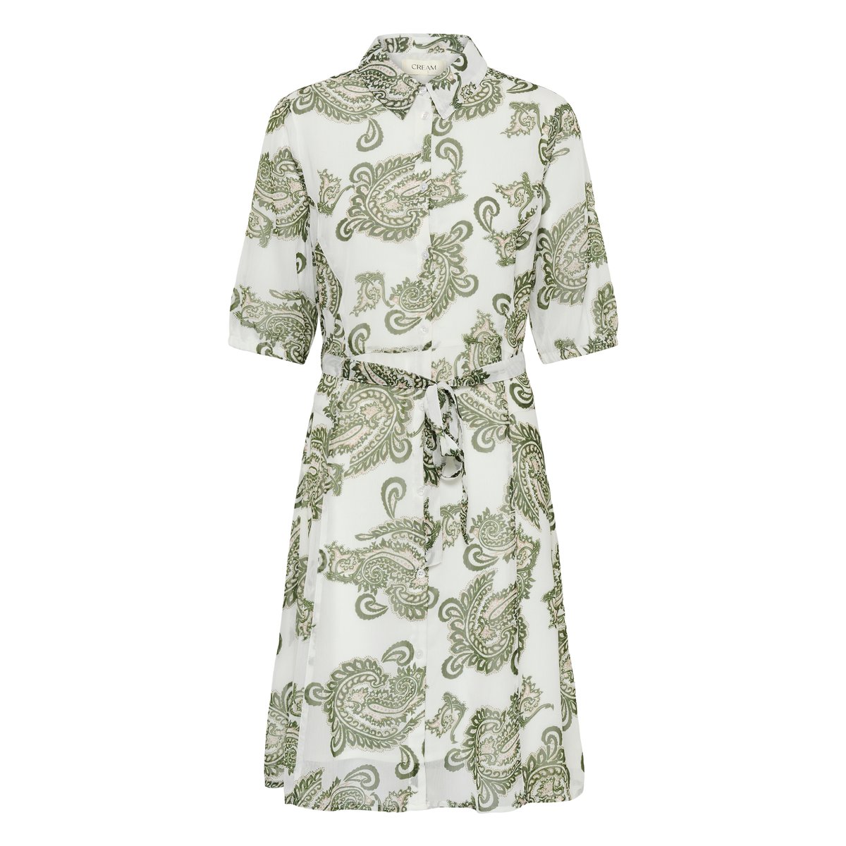 Robe vert dark green paisley, CREAM