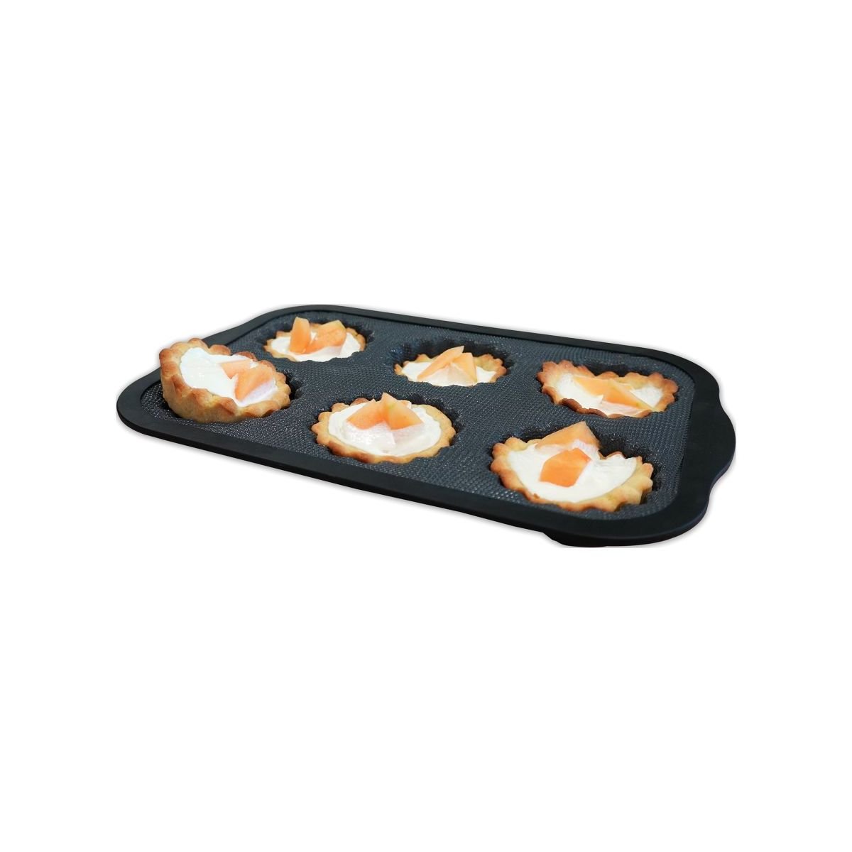 Moule 6 tartelettes gris,noir, ZENKER