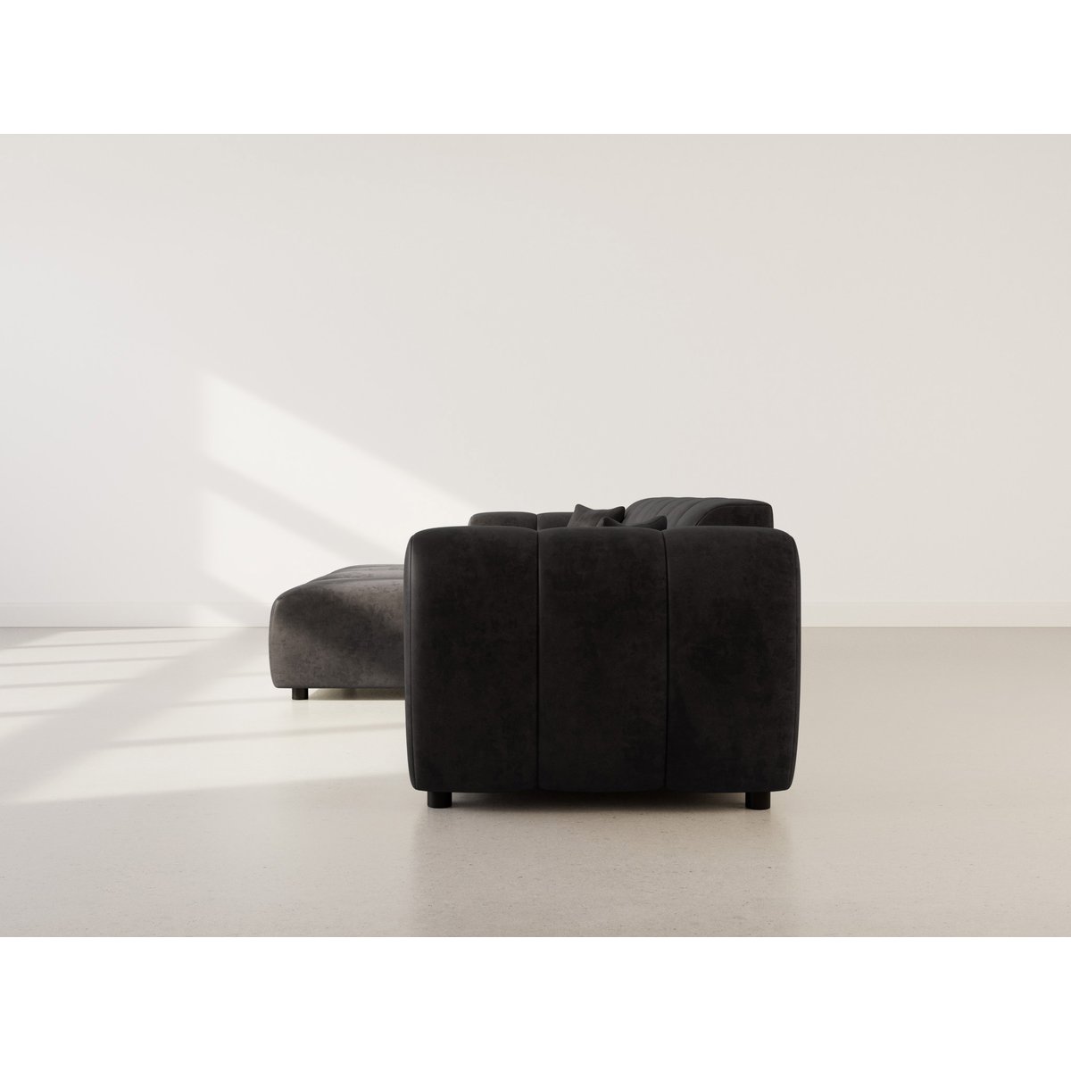 Canapé d'Angle gauche 4 places - CURTIS noir, BEST MOBILIER