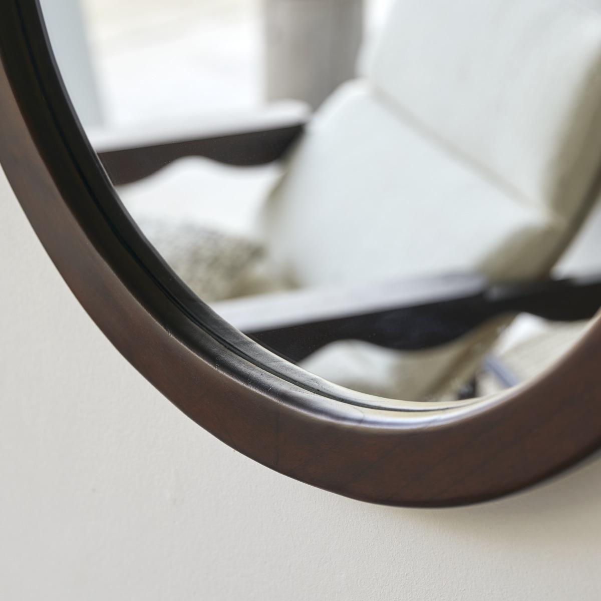 Miroir en Mindi foncé massif, AGATE marron, TIKAMOON