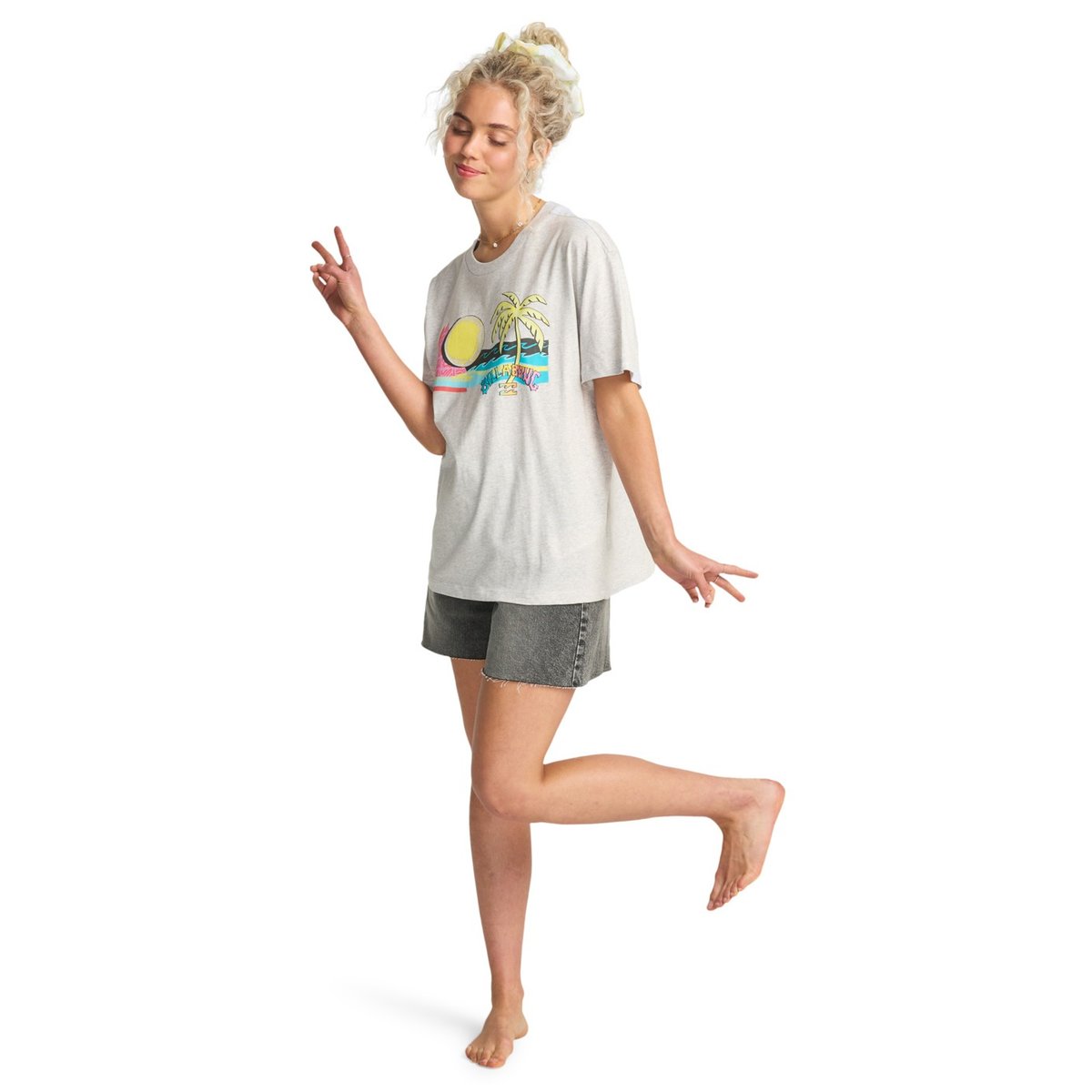 T shirt manches courtes HOT TROPICS gris grey heather, BILLABONG