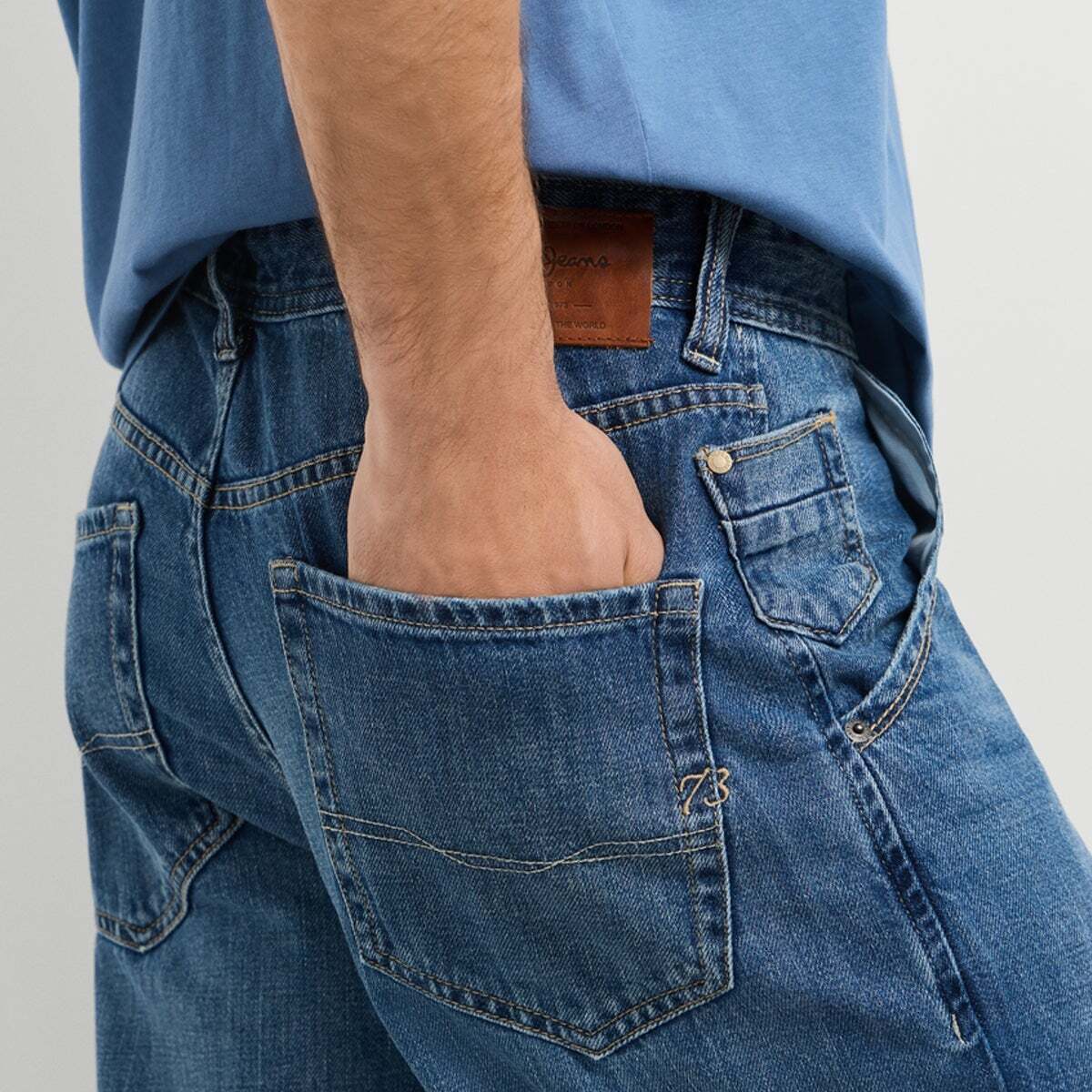 Helix - Jean Coupe Large, Taille Basse 11oz bleu rigid denim, PEPE JEANS