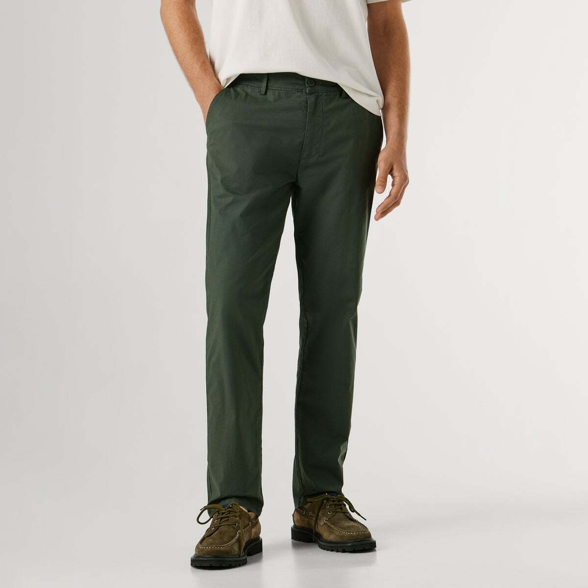 Pantalon Chino Coupe Slim vert olive, PEPE JEANS