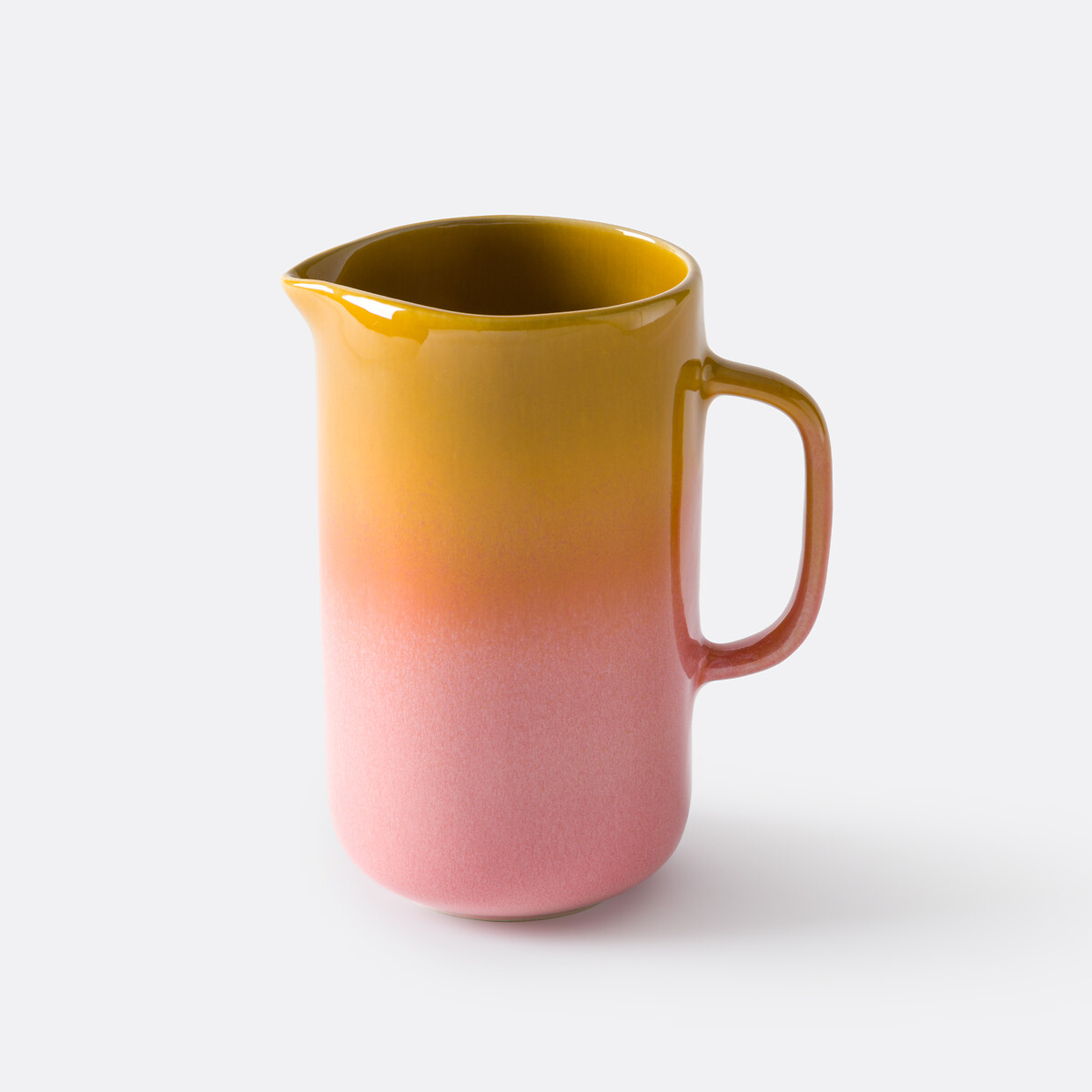 Carafe en grès émail réactif, Ikora jaune/rose, LA REDOUTE INTERIEURS