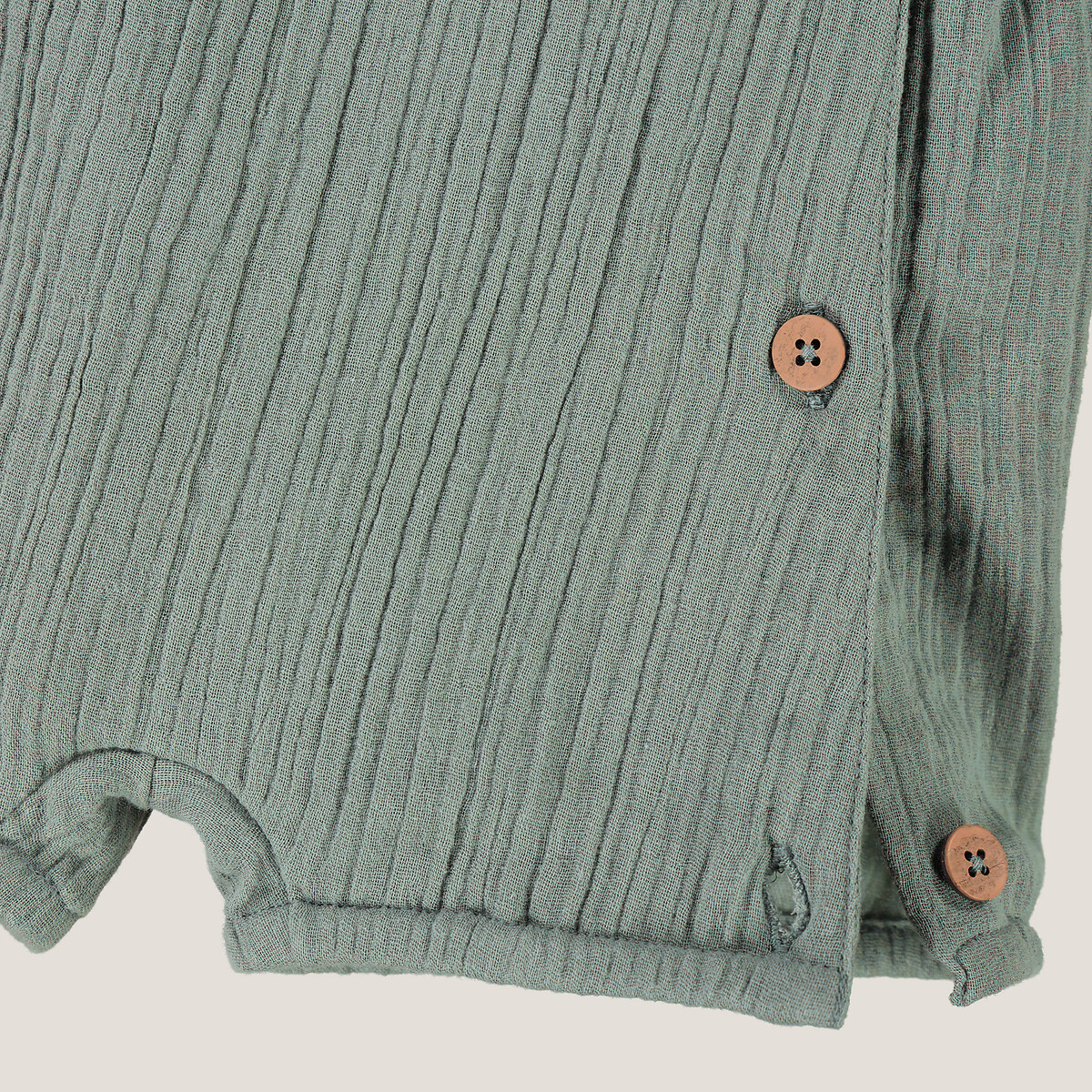Peto corto de gasa de algodón verde oscuro, LA REDOUTE COLLECTIONS