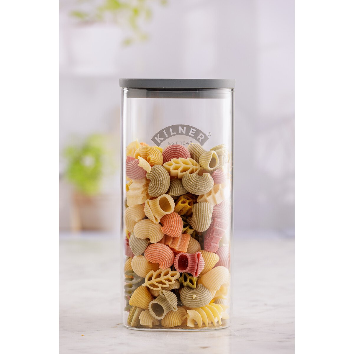 Set of 3 Fresh Storage 1.5L Square Jars transparent, KILNER