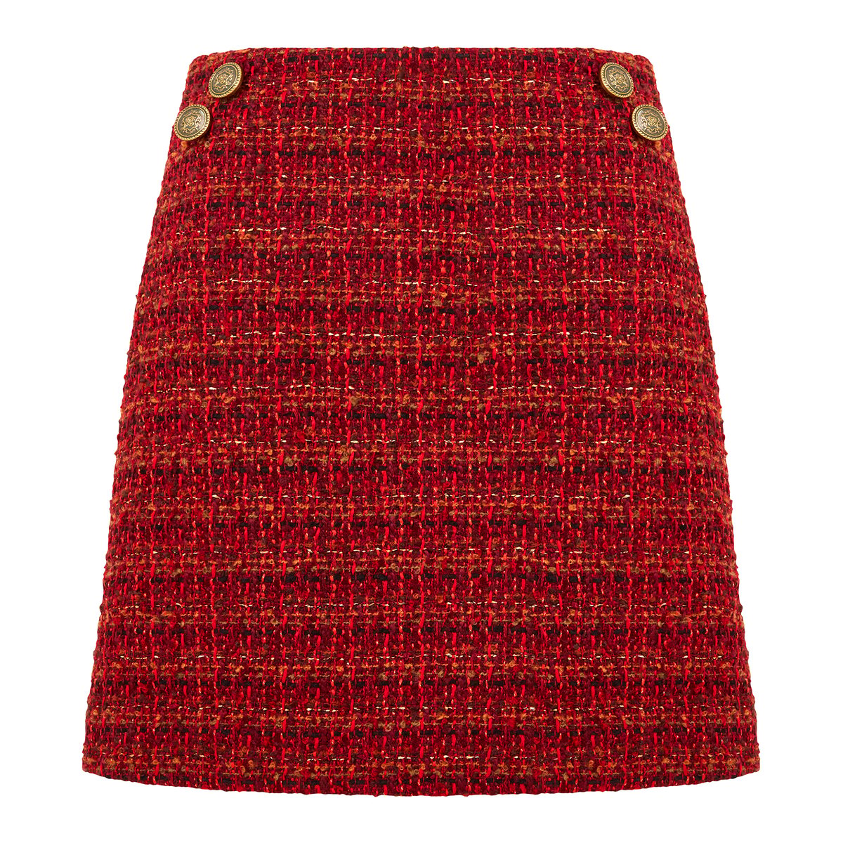 Jupe Mini Coordonnée Tweed Texturé orange brûlé, JOE BROWNS