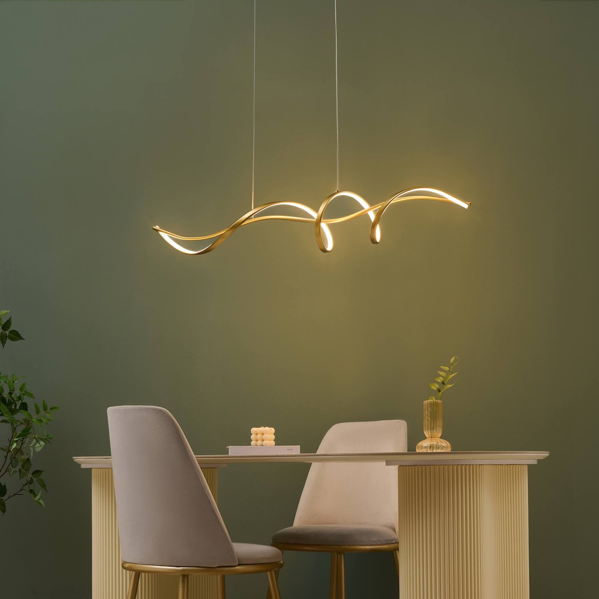 Suspension LED en spirale dorée - LYBELLA doré, KOSILUM