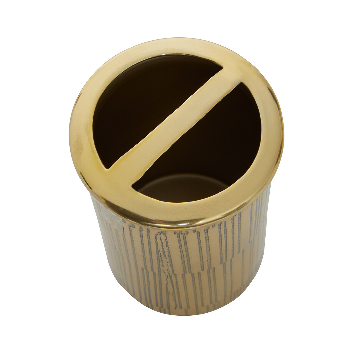 Etched Line Gold Finish Toothbrush Holder gold-coloured, FIFTY FIVE SOUTH