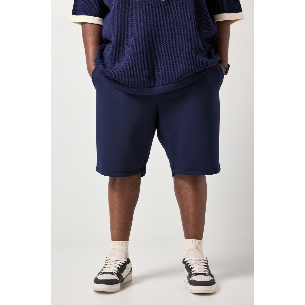 Bermuda en molleton Interlock marine, STHUGE