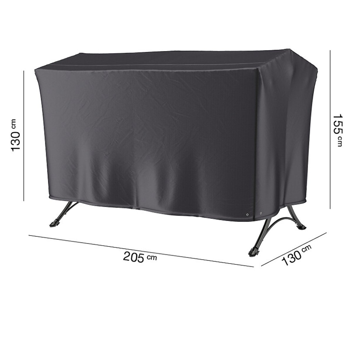 Garden Swing Chair Cover 205x130x155cm grey, AEROCOVER