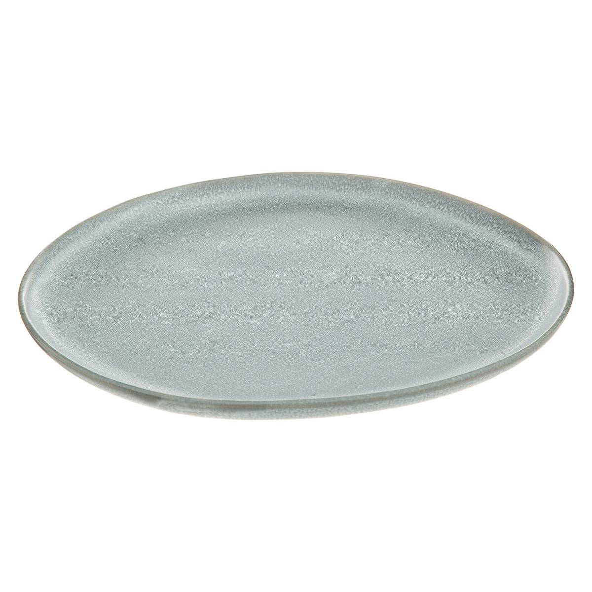 Lot de 6 assiettes plates en céramique SPRING WATER gris, SECRET DE GOURMET