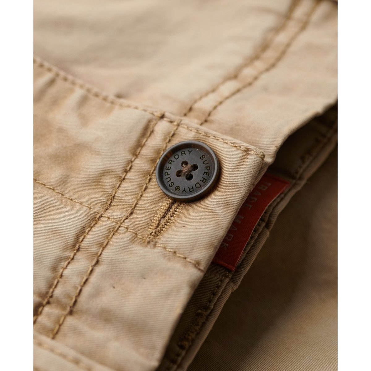 Short chino classique marron taupe délavé, SUPERDRY