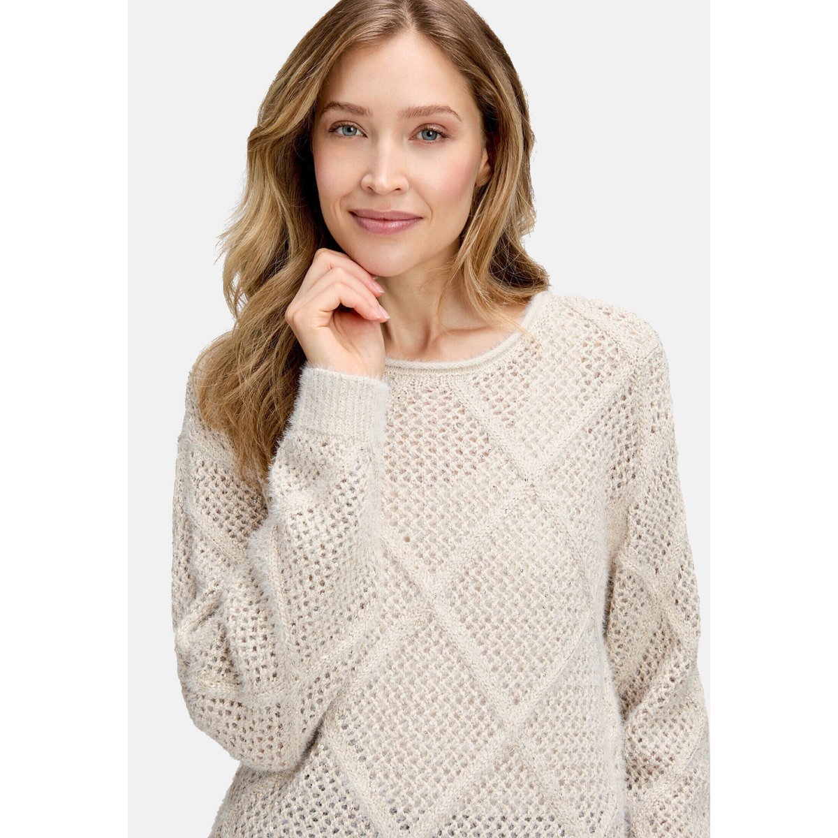 Pull-over en maille à teneur en fil fantaisie pastel sand, BETTY BARCLAY