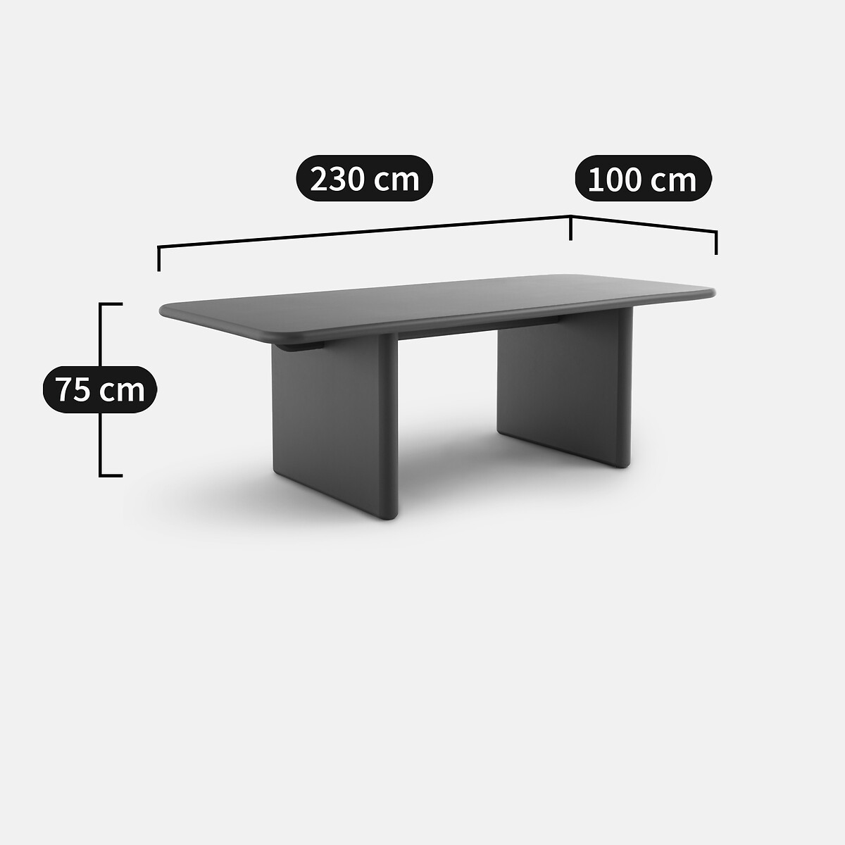 Table à manger, laquée brillante, 8 couverts, MARVELA ecru, LA REDOUTE INTERIEURS