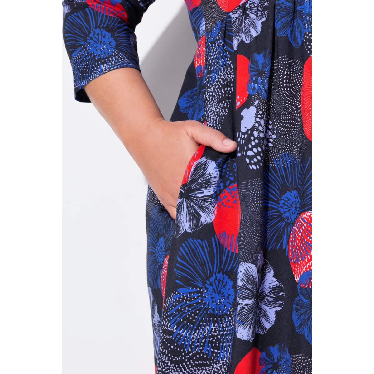 Robe en jersey coupe évasée, avec poches noir, ULLA POPKEN