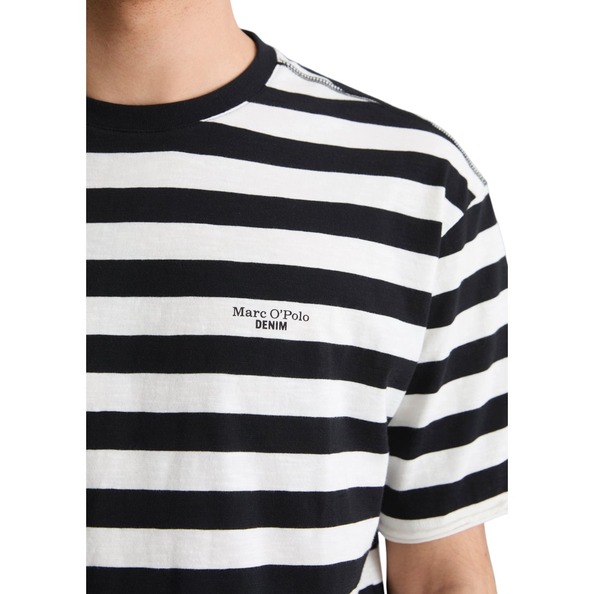 T-shirt relaxed en coton bio doux noir, MARC O’POLO DENIM