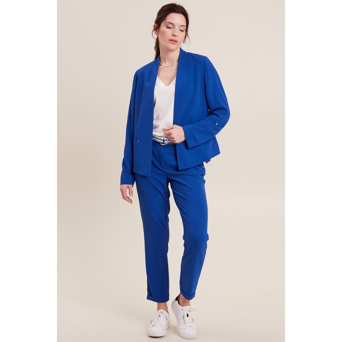 Veste droite fluide bleu electrique, BREAL