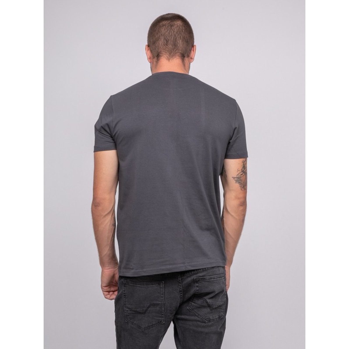 T-shirt Manches Courtes Uni Jedda gris, RITCHIE