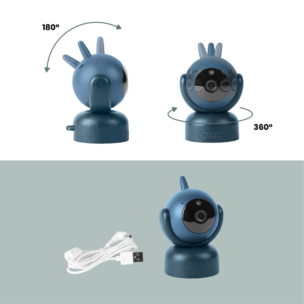 Caméra Additionelle babyphone Yoo Master + HD bleu foncé, BABYMOOV