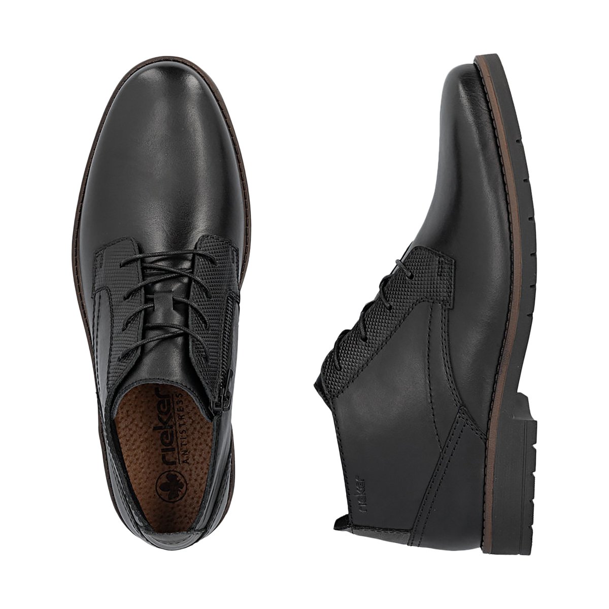 Moccassin Cuir Clarino noir, RIEKER