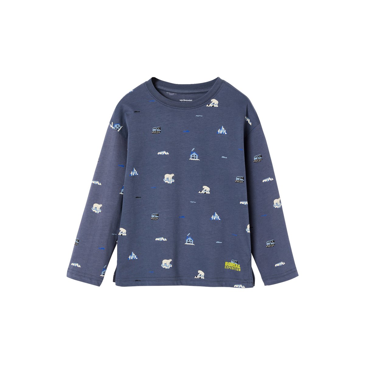 T-shirt manches longues bleu moyen, VERTBAUDET