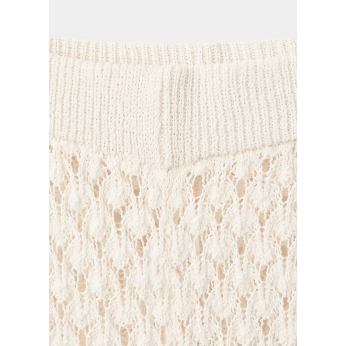 Pantalon en crochet avec ouvertures écru, MANGO