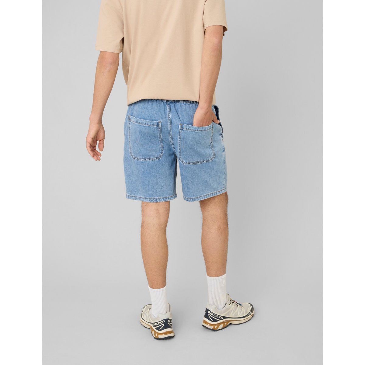 Bermuda taille élastiquée bleu clair, BZB