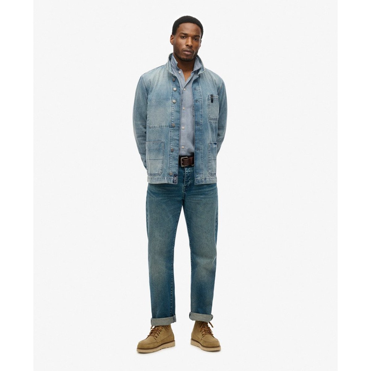 Veste Workwear en denim Merchant Store délavage vieilli, SUPERDRY