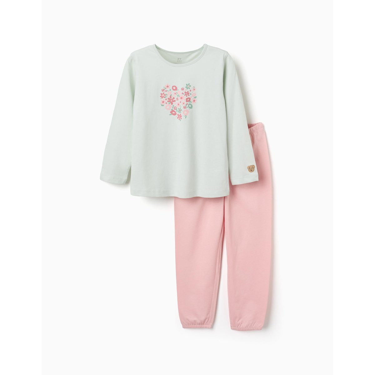 Pyjama à manches longues et imprimé fleurs vert, ZIPPY
