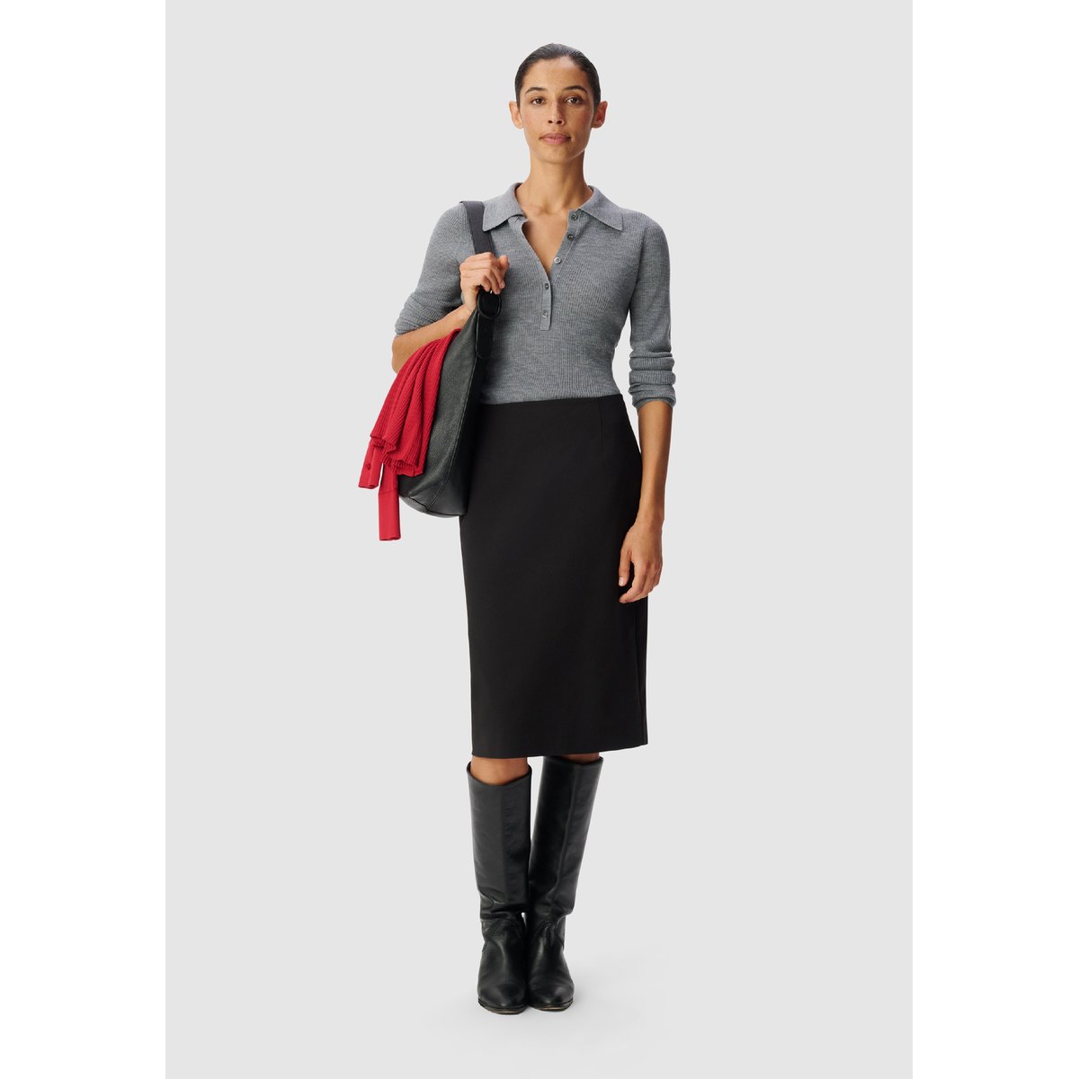 Jupe crayon noir, IKKS