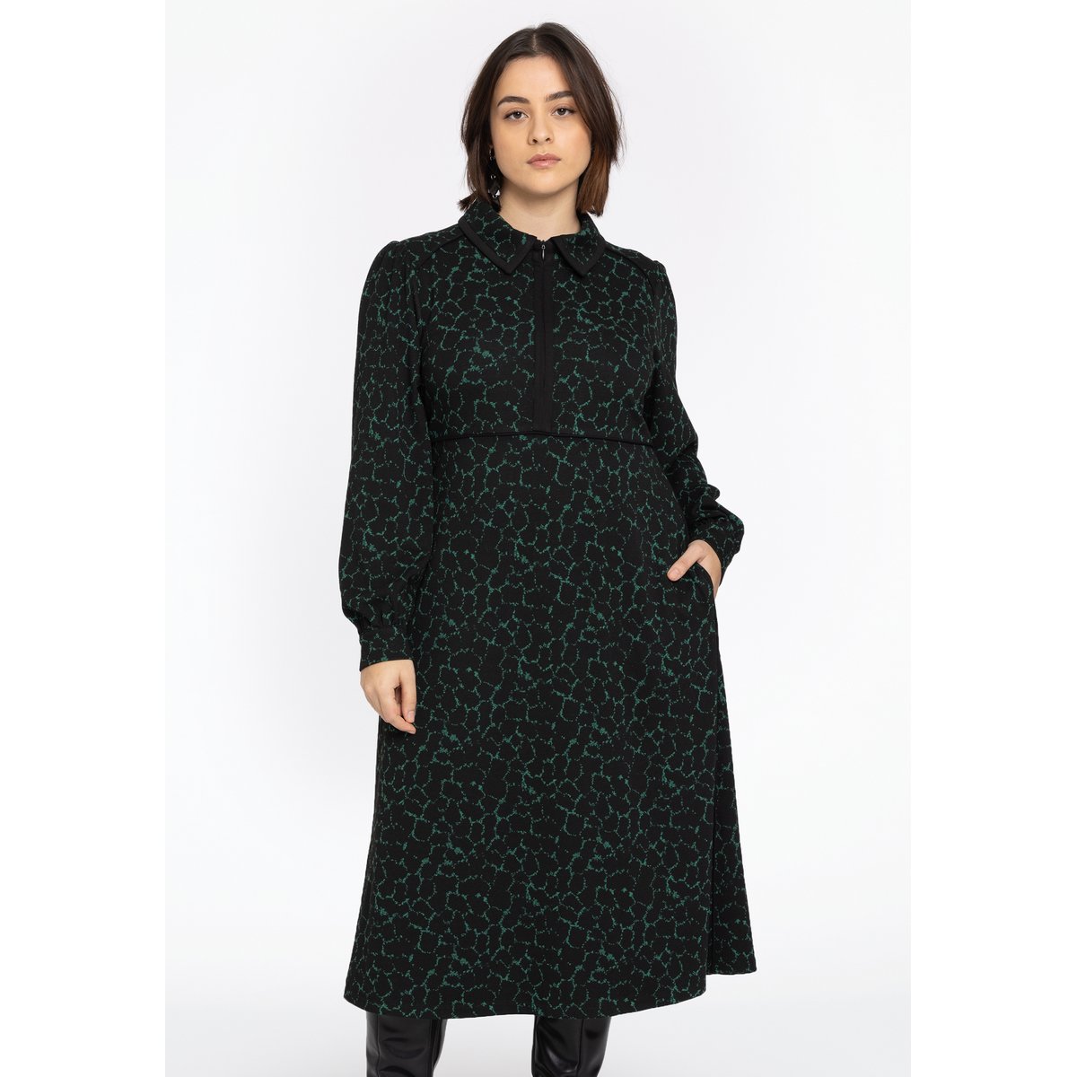 Robe imprimée vert, YOEK