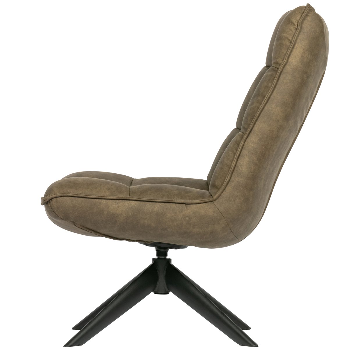 Fauteuil rotatif en aspect cuir JOUKE vert, WOOOD