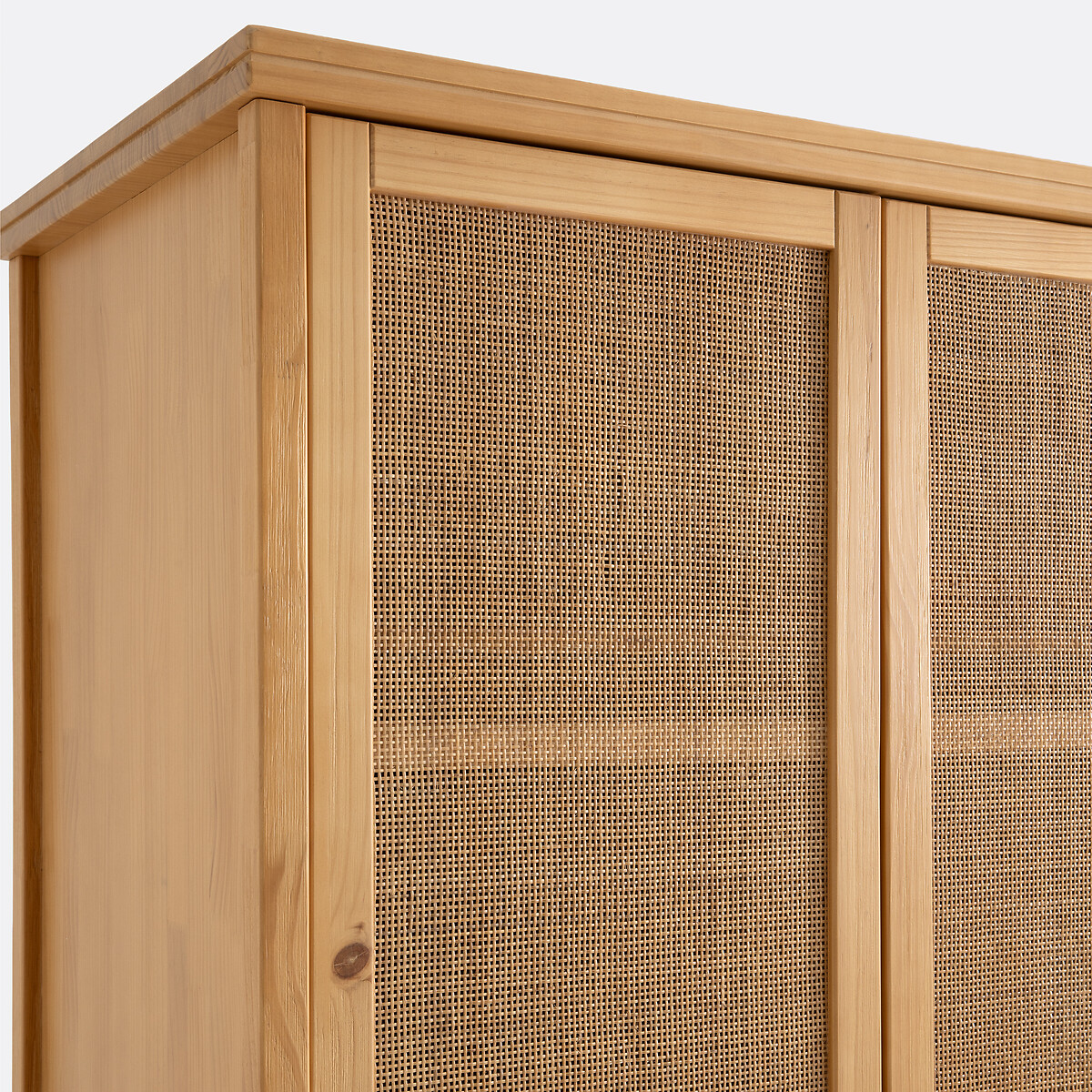 Armoire 2 portes pin massif et cannage, Gabin naturel, LA REDOUTE INTERIEURS