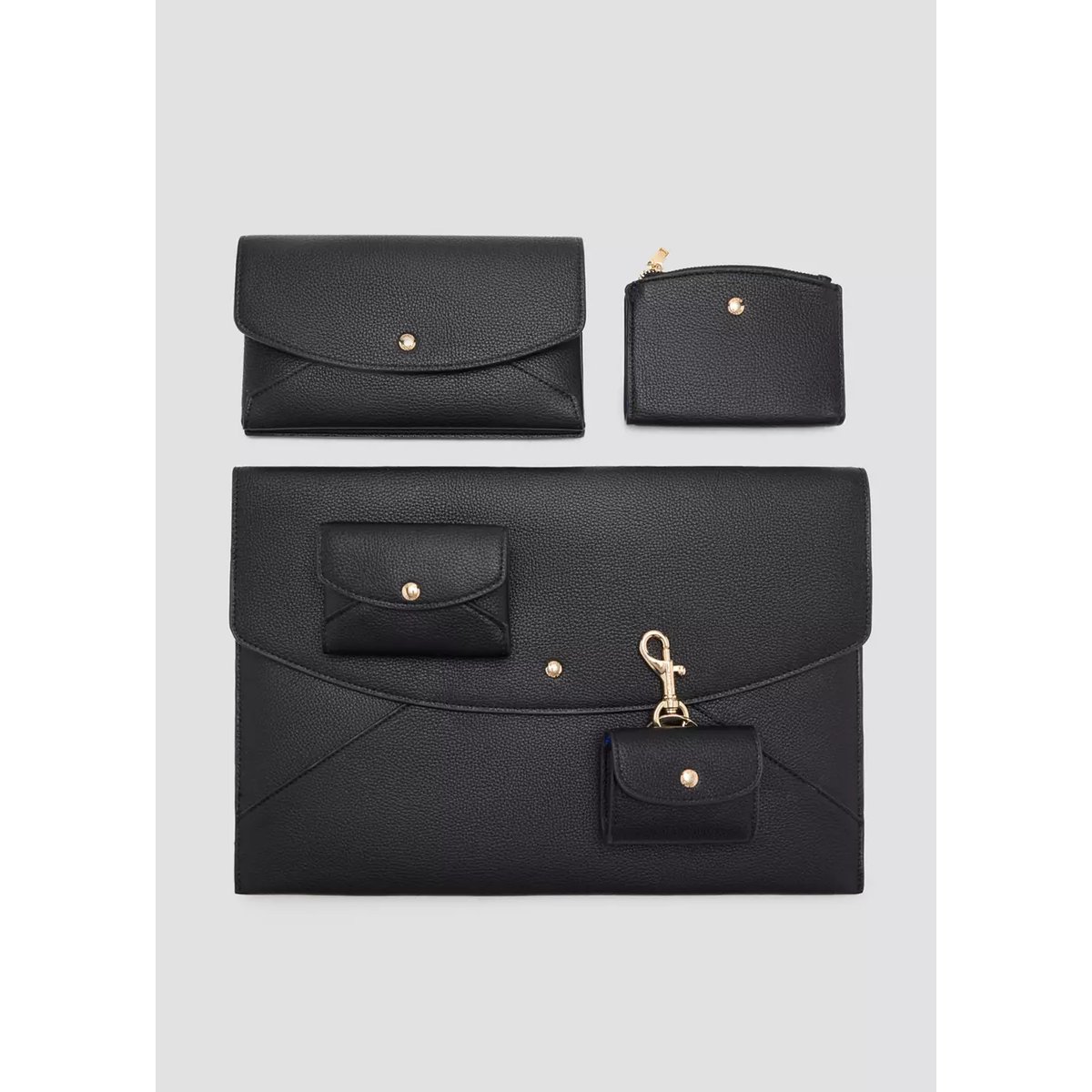 Porte-clés mini sac à rabat noir, MANGO
