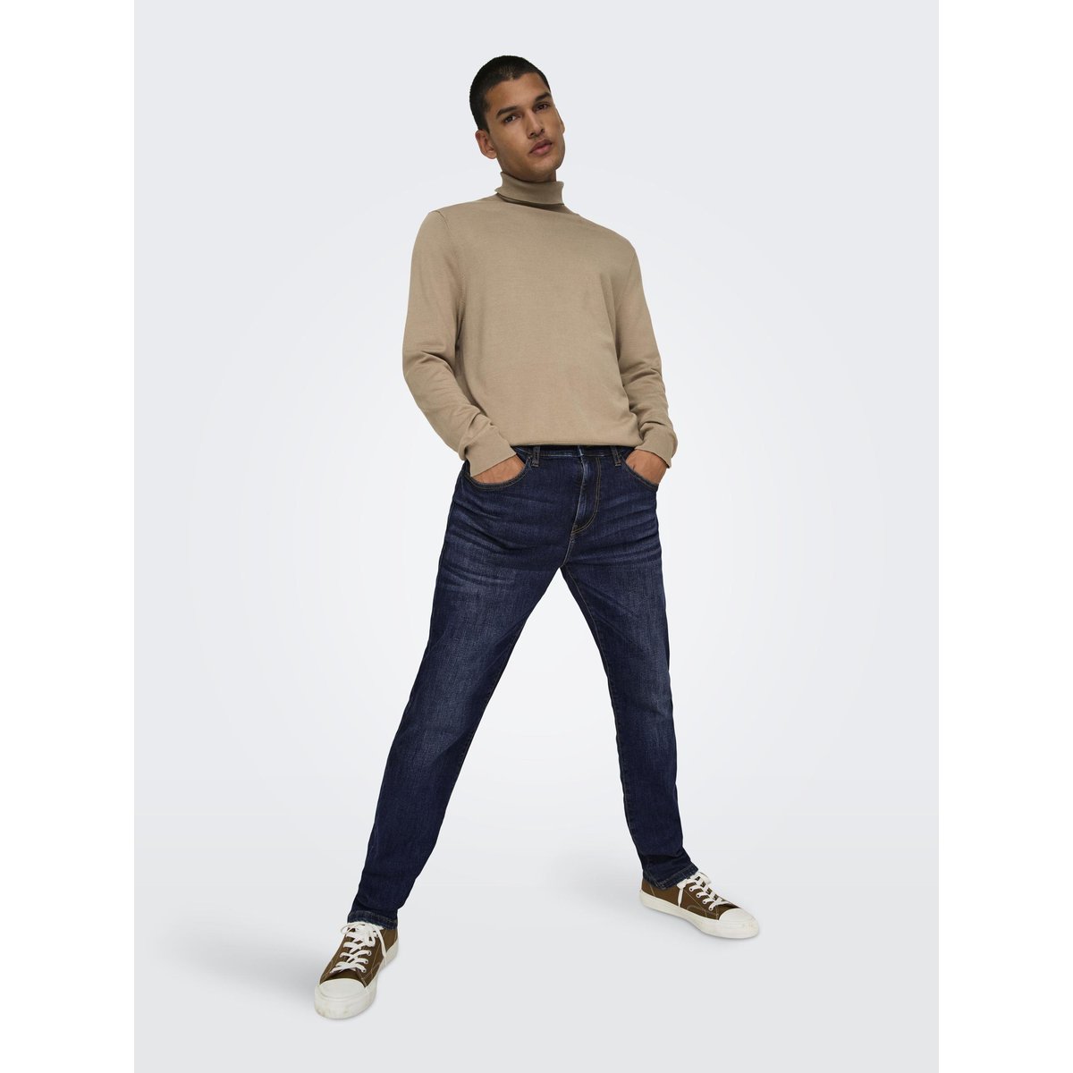 Jean droit Weft dark blue denim, ONLY & SONS