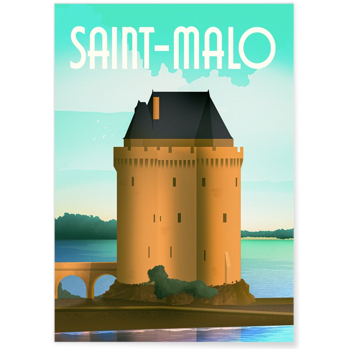 Affiche ville Saint-Malo blanc, L'AFFICHERIE