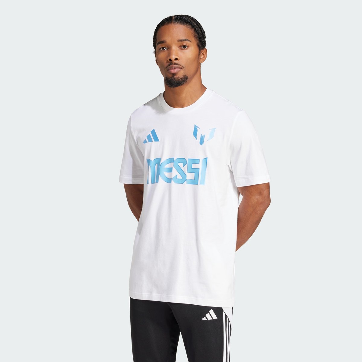 T-shirt graphisme Nom et numéro de Messi white, adidas Performance