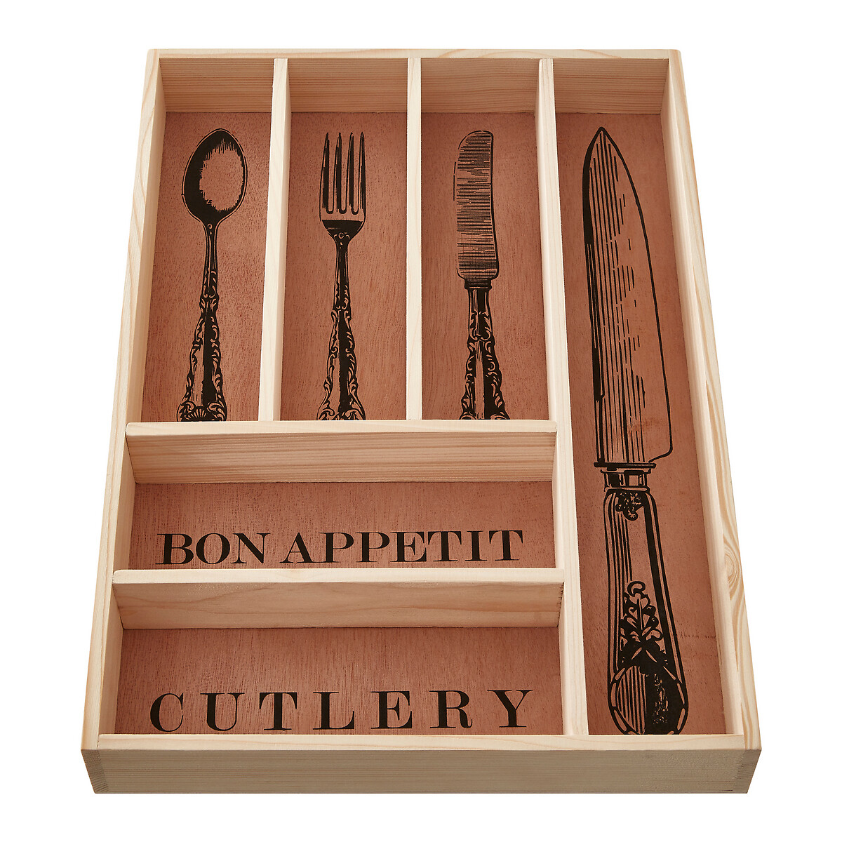 Vintage Style Wooden Cutlery Tray natural, SO'HOME