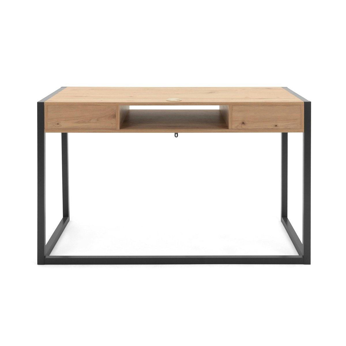 Bureau de chambre effet bois 2 tiroirs 1 niche ALVA bois naturel, PIER IMPORT