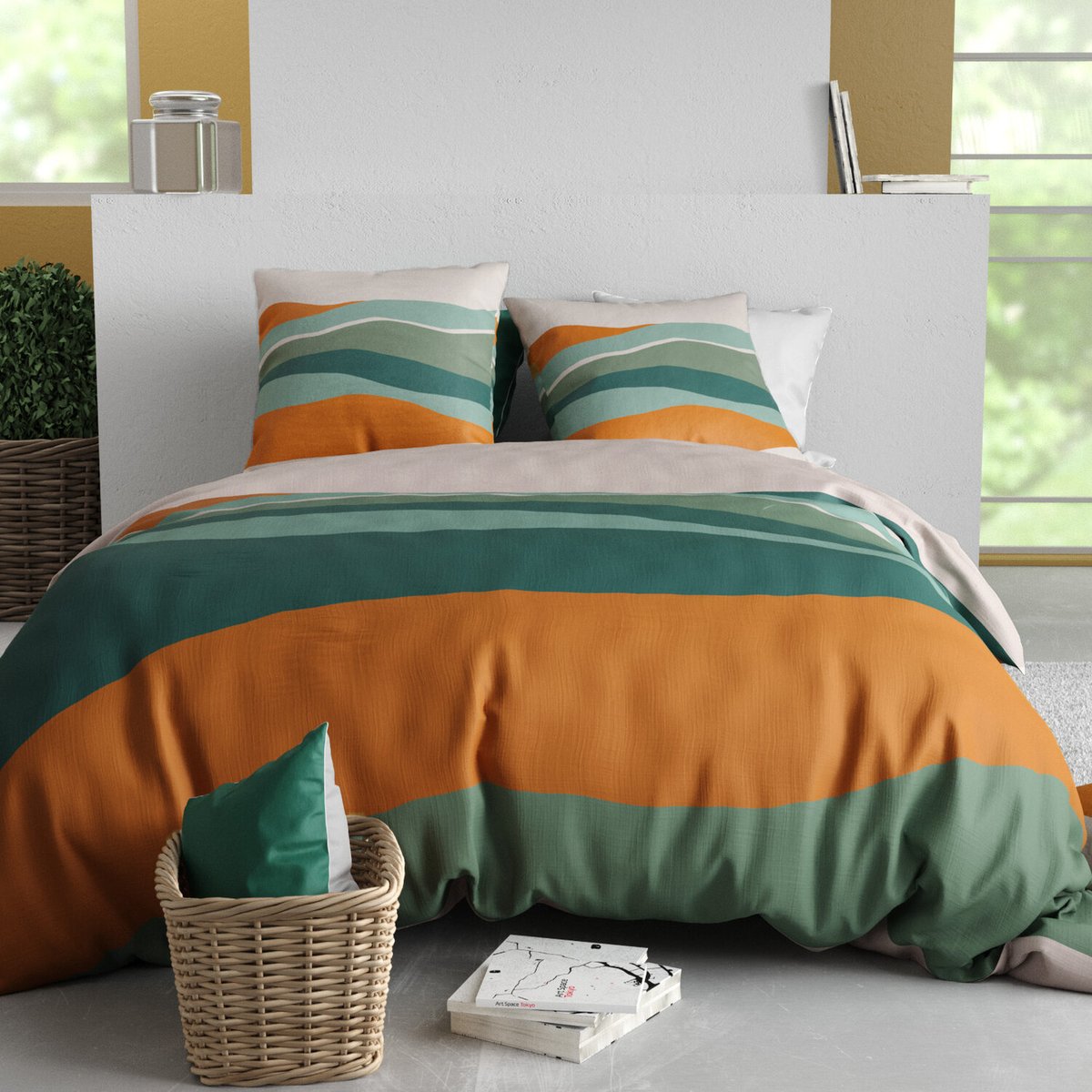 Parure housse de couette en coton imprimée, Malo imprime, C DESIGN HOME TEXTILE